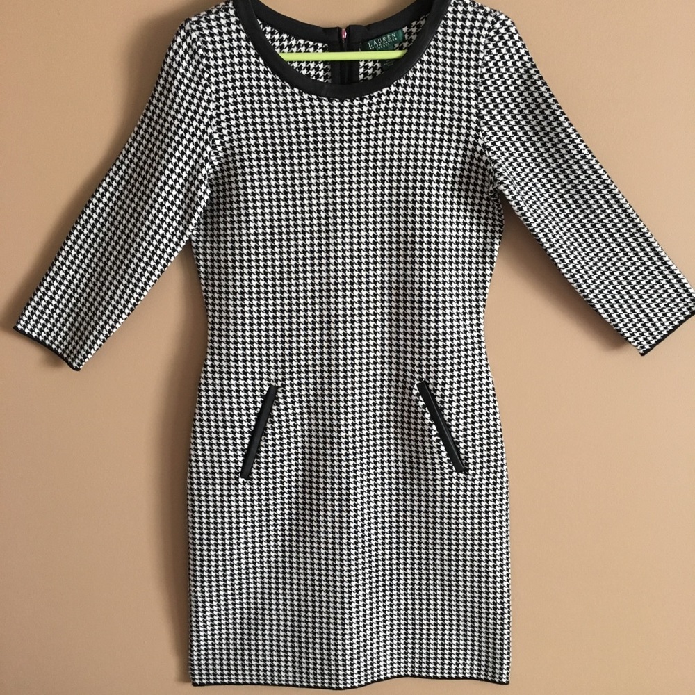 Ralph Lauren Gingham Dress with PU Leather Pockets
